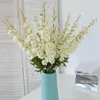 Flores decorativas longo elegante artesanato vaso diy jacinto buquê artificial delfínio flor falsa decoração de mesa adereços