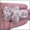 Kolye Kolyeleri 50 PCS 25x30mm Kaplamalı Spiral Boncuk Kafesi Takım Sergililer, İçi Boş Fener Top Balkolbu Yaylı Kadınlar ve Erkekler İçin Yakınlık