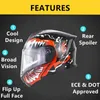 Motorcycle Helmets 2023 ECE Approved Casco Modulare Venom Gundam Cool Helmet Flip Up Cascos Full Face Motorbike With Rear Spoiler