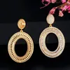 Boucles d'oreilles pendantes à trois grâces, couleur or jaune, petite goutte ronde, bijoux de Costume de bal de mariage pour femmes, accessoires E1260