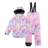 Cappotto 3-12T Bambini Ragazze Ragazzi Tute da sci Snowboard Cappotto Pantalone Impermeabile Antivento Caldo Bambini Outdoor Sportwear Snowboard Tuta da sci 231204