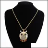 Pendentif Colliers Colliers Pendentif Marque Charmes Vintage Cristal Cubique Zircon Diamant Bijoux Beaux Hibou Livraison Directe Bijoux Colliers Dhgu7