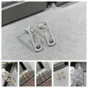. Stud S925 Sterling Silver Women's Move Earrings Classic European and American Style Design Luxury Brand Original AIQK