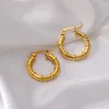 Brincos de argola de aço inoxidável para mulheres luxo banhado a ouro em 2023 tendências piercing jóias presente de natal aretes