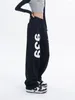 Women's Pants Zoki Harajuku Y2K Sweatpants Women Korean Black Letter Print Wide Leg Fashion Hip Hop High Waist Female Casual Trousers