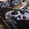 Fanaijia Sugar Skull Bedding Sets King Beauty Kiss Duvet Cover Bed Set Bohemian Print Black Bedclothes Queen Size Bedline 210615274a