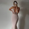 Casual Jurken Avondjurk Prom Fishtail Voor Vrouwen Spaghettibandjes Diepe V Gewikkeld Corset Lange Jurk Party Elegante Vestidos