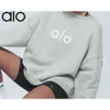 2023aloo Desginer Aloo Yoga Tops Round Neck Small Sweater Women's Korean Version Loose Unisex Sweater Couple Top Coat