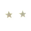 Stud Earrings 925 Sterling Silver Minimal Delicate Cute Star Earring For Women Sparking Cz Gold Plated Wedding Jewelry