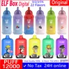 ELF BOX Digital Bang King Puff 12k 12000 Puffs Disposable E Cigarettes Vaper 25ml Prefilled Pod 0.8ohm Mesh Coil 500mah Rechargeable Battery 0% 2% 5% Pen