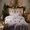 Комплекты постельного белья С Рождеством пододеяльник дерево для домашнего праздничного украшения 220 240 полноразмерное стеганое одеяло полиэстер 231204