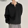 Men's Sweaters Pulls décontractes Koeran pour hommes pulls pour hommes revers de document manches longues Streetwear automne S-5XL INCERUN 231205