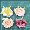 Decorative Flowers Wreaths 30pcs/7-8cm White Rose Artificial Silk Flower Heads DIY Wedding Home Birthday Party Decoration Wreath Scrapbooking Fake Flowers 231205