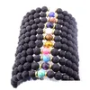 Perlen 20 Farben 8 mm natürliche schwarze Lavasteinperlen Kreuzarmband DIY Vulkangestein ätherisches Öl Diffusor für Frauen Männer Tropfen liefern Dhog5