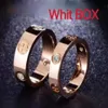 Con BOX 4mm 6mm chiodi in acciaio al titanio Cacciavite anello d'amore uomo e donna gioielli in oro rosa per gli amanti coppia anelli regalo misura 5-1199p