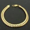 Solid Fashion Bracelet 18k Yellow Gold Filled Herringbone Mens Bracelet Chain211b