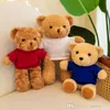 30cm Kids Gifts Cute Hoodie Teddy Bear Plush Dolls Toys Stuffed Soft Cartoon Animal Bear Plush Toy Doll With T-shirt