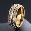 ZORCVENS Trendy Rvs Crystal Zirkoon Verlovingsringen Voor Mannen Bruiloft Sieraden Accessoires Gift Mode Mannen Rings261I