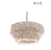 Hanglampen Internet Celebrity Boheemse stijl kroonluchter Design Ins Slaapkamer Romantische Scandinavische roze kwastje geweven lamp Led-verlichting