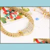 Brincos de pulseira Colar Jóias Bridesmaid Jewelry Conjunto de jóias de festas de casamento de diamante Conjuntos de joias indianos como Dubai 18k Gold Drop del Dh1by