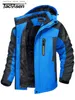 Herrarna ner parkas tacvasen vinterfleece foder parka vattentät mens skid snowboard jackor vindtät borttagbara hoodie rockar casual vindbrytare q231205