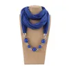 Chains Fashion Scarves Collar Pendant Scarf Beads Solid Color Jewelry Fancy Bead Bib Vintage Ethnic Necklace Women