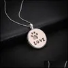 Colliers pendentifs chien patte griffe collier impression étiquette lumineuse pendentif animal souvenir animal bijoux délicat amour livraison directe bijoux Nec Dhuyc