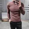 Men's Sweaters Pull a col roule pour homme Style britannique chaud couleur unie coreen decontracte tricot Harajuku collection hiver S-4XL 231205
