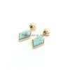 Dangle Chandelier Fashion Gold Color Geometric Natural Stone Shape White Turquoise Earrings Jewelry For Women Drop Delivery Dhv6Y