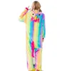 Rainbow Unicorn Costume Onesies Pajamas Kigurumi Jumpsuit Hoodies Adults Halloween Costumes290K