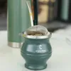 Xícaras de chá Yerba Mate Gourd Set inclui xícara de chá de aço inoxidável de parede dupla Uma Bombilla Mate Palha Limpeza Bruch Separador de chá 231204