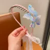 Hair Accessories Floral Children Streamer Headbands Cute Butterfly HeadWear Teethed Braided Hoop Korean Style Ribbon Band Wedding