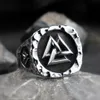 Valknut Viking rings for man Vintage stainless steel Punk ring fashion jewelry hippop mygrillz 201102149q
