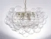 Bubble Longree Nordic Ball Rotary Glass Chandelier, Dia 38 Inch Gild Gold och Clear Blown Glass Stor pendelljus för sovrumsstudie Restaurang