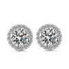 9K 14K 18K Gold Stud Round Shape Group Setting D F Color VVS Clarity Moissanite Stone Earring Beautiful Forever Brilliant258w