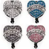 10 Pcs Lot Whole Key Rings Crystal Rhinestone Heart Shape Nurse Name Card Badges Holders For Accessories2746