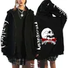 Męskie bluzy bluzy Złe pomijki Zestawienie Boga przed znalezieniem mnie graficznego zamku z kapturem Vintage Rock Gothic Zip Up Bluza Mężczyznę Y2K Kurtka 230810