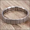 Chaîne d'énergie Bracelet de santé magnétique pour femmes hommes Style plaqué Sier Bracelets en acier inoxydable cadeaux bijoux de mode en gros Drop D Dh9ix