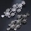 Stud Luxury Zircon Wedding Long Dangle Earrings With Water Drop Elegant For Women Bridal Luxurious Jewelry 231205