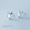 Studörhängen Colusiwei 925 Sterling Silver Little Milu Deer For Women Blue Crystal Animal Fashion Jewelry Pendientes 2023