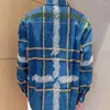 Jaquetas femininas 2023 bordado cor combinando xadrez lapela manga comprida camisa jeans jaqueta
