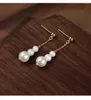 أقراط متدلية Meibapj 8mm Natural Freahwater Pearls Fashion Simple Drop 925 Silver Fine Wedding Jewelry for Women