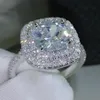 Anéis de cluster lmnzb 2022 925 prata esterlina casamento para mulheres romântico flor em forma de incrustação diamante anel de noivado jóias lr680268i