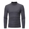 Costumes pour hommes A2941 Jodimitty hiver chaud demi-col haut mode sous-vêtements thermiques hommes col montant basique T-shirt chemisier pull à manches longues