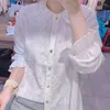 Women's Blouses Sweet Double-layer Doll Collar Blouse Clothing Single-breasted 2023 Spring Autumn Fashion Elegant Lace Hollow Out Shirt