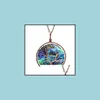 Pendant Necklaces Copper Wire Winding Abalone Shell Necklace Energy Stone Drop Delivery Jewelry Pendants Dhk5J