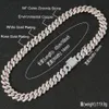 Hip Hop Claw Seti 5A CZ Stone Bling Buzlu 14mm İki Tonlu Küba Miami Bağlantı Zinciri Kolaylar Erkekler Rapçi Jewelry211r