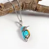 Pendant Necklaces High End Enamel Bird Necklace Vintage Turquoise Gemstone Whole Quality Jewelry Gift Accessories285M