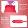 Brinquedo sexual massageador clitóris estimulação clitóris adulto brinquedo de silicone empurrando estiramento g ponto vibrador lambendo sucção rosa vibrador para mulheres feminino