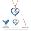 Chains Mom Letters Heart Shaped Crystal Pendant Necklace Mother'S Day Chain Gift For Fashion Jewelry Gifts Collares